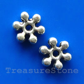Bead, antiqued silver-finished, 8x2mm daisy spacer. 15pcs Bead, antiqued silver-finished, 8x2mm daisy spacer. 15pcs